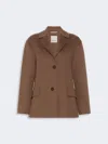 Max Mara Single-breasted Double-faced Wool Jacket In Brown