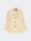 Max Mara Linen Single-breasted Suit Jacket In Neutral