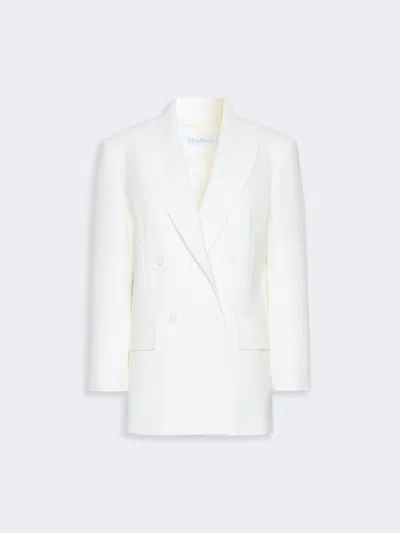 Max Mara Veste Olimpia En Jersey Piqué In White