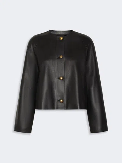 Max Mara Veste Ras-du-cou En Nappa In Black