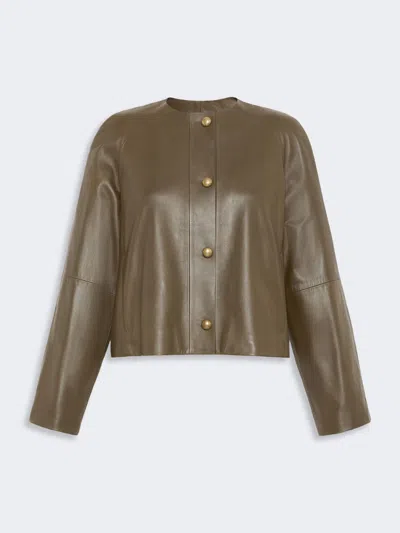 Max Mara Veste Ras-du-cou En Nappa In Brown