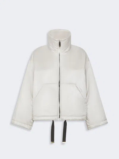 Max Mara Veste Rembourrée Courte En Toile Déperlante In White
