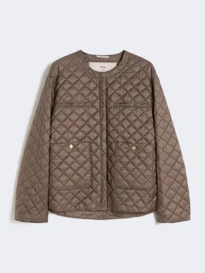 Max Mara Veste Rembourrée En Toile Imperméable In Brown
