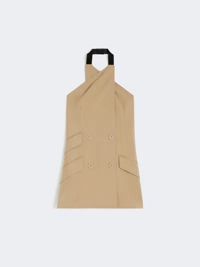 Max Mara Veste Sans Manches En Popeline De Laine Et Soie In Neutral