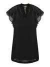 Max Mara Astor Short Dress In Ramie Canvas In Black