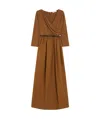 Max Mara Vestido De Punto Y Popelina De Algodón In Brown
