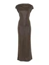 Max Mara Open Back Maxi Dress With Knot Detail In Brown