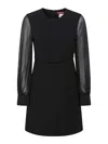 Max Mara Mini Abito Ritmo In Misto Triacetato Nero Donna In Black
