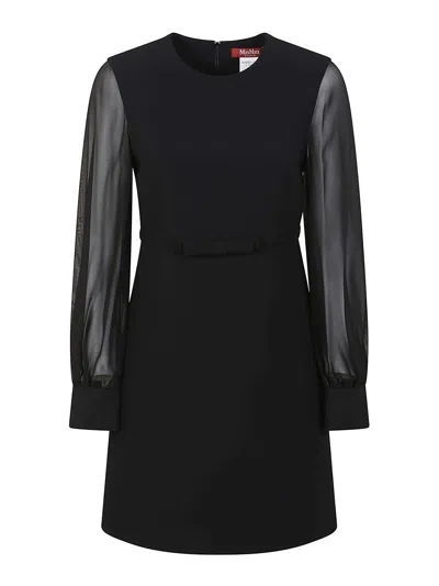 Max Mara Mini Abito Ritmo In Misto Triacetato Nero Donna In Black