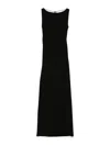 Max Mara Crew Neck Sleeveless Dress With Floor-length Hem In Black