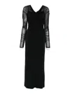 Max Mara Long Locri Dress In Draped Jersey In Black