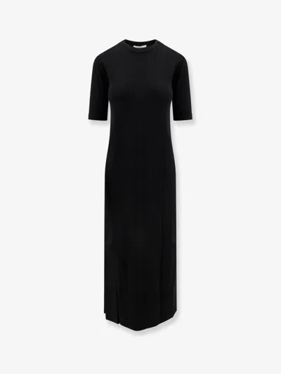 Max Mara Orafo Viscose Blend Midi Dress In Black