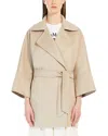 Max Mara Short Wrap Coat In Cashmere In Sand