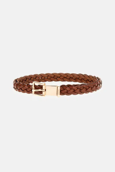 Max Mara Brown Woven Buckle Belt