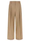 Max Mara Zac Belted Virgin Wool Wide Leg Trousers In Brown