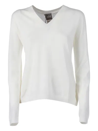 Max Mara Vezzoso V-neck Top In White
