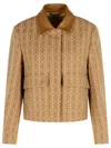 Max Mara Viborg Camel Cotton Jacquard Jacket In Brown