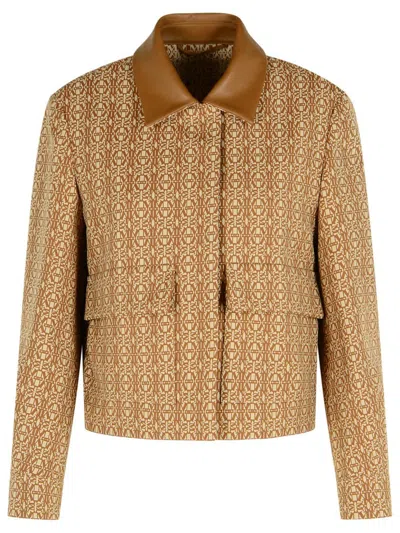 MAX MARA MAX MARA 'VIBORG' CAMEL COTTON JACQUARD JACKET