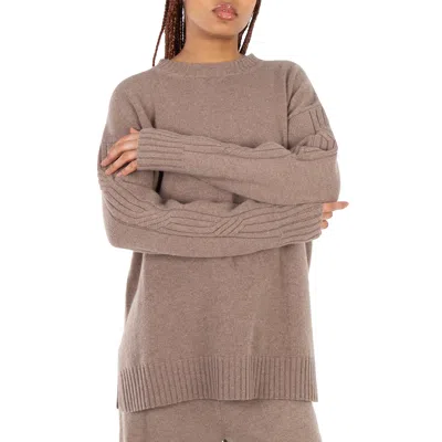 Max Mara Vicini Cable-knit Cashmere Sweater In Brown