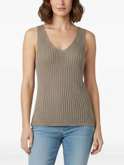 Pre-owned Max Mara Vicini Knitted Tank Top In Neutrals