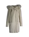 Max Mara Vicky Double-breasted Coat In White Alpaca Blend In White
