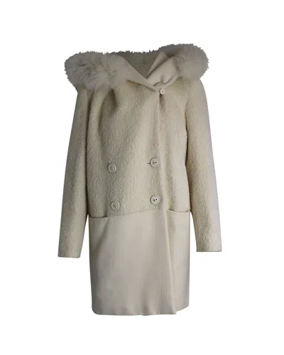 Max Mara Vicky Double-breasted Coat In White Alpaca Blend