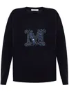 Max Mara Logo Embroidered Knitted Jumper In Black