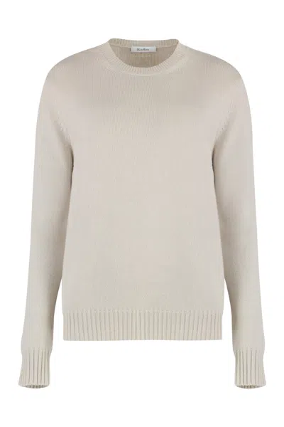 Max Mara Viglio Crew-neck Cashmere Sweater In Neutral