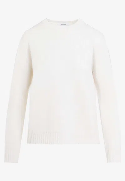 Max Mara Viglio Crewneck Sweater In White
