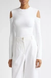 Max Mara Vik Cold Shoulder Sweater In Optical White