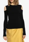 Max Mara Fitted Black Top With Shoulder Cut-outs