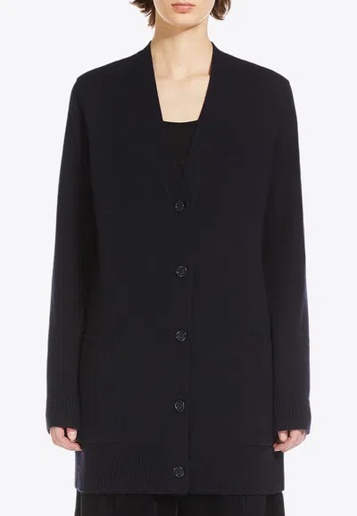 Max Mara Villar 1951 Embroidered Cardigan In Black