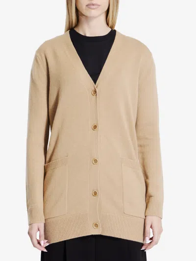 Max Mara Villar Cardigan In Beige