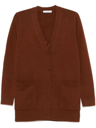 Max Mara Villar Cardigan In Brown