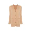 Max Mara Sequin Embellished Wool Cashmere Cardigan In Brown
