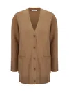 Max Mara Villar Wool And Cashmere Cardigan In Cammello