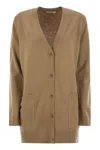 Max Mara Villar Wool And Cashmere Cardigan In Brown