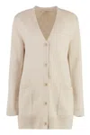 Max Mara Wool And Cashmere Cardigan With Sequin Embroidery