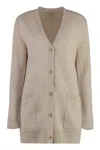 Max Mara Wool And Cashmere Cardigan With Sequin Embroidery