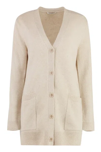 Max Mara Villar Wool And Cashmere Cardigan In Neutral