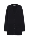 Max Mara Wool Cashmere Cardigan Sequins In Blu Marino