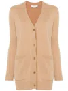 Max Mara Sequin Embellished Wool Cashmere Cardigan In Brown