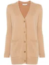 Max Mara Sequin Embellished Wool Cashmere Cardigan In Brown