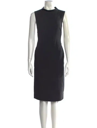 Pre-owned Max Mara Vintage Midi Length Dress In Black