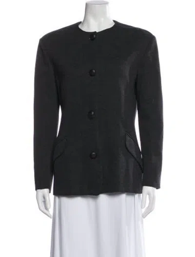 Pre-owned Max Mara Vintage Virgin Wool Blazer In Gray