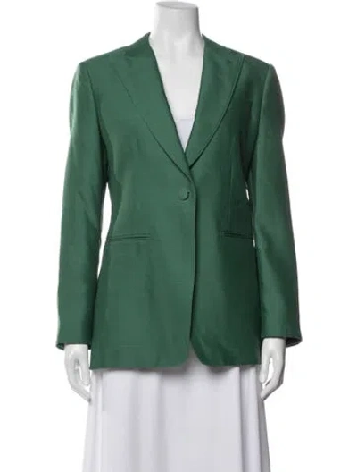 Pre-owned Max Mara Vintage Virgin Wool Blazer In Green