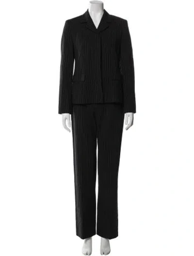 Pre-owned Max Mara Vintage Virgin Wool Pantsuit In Black