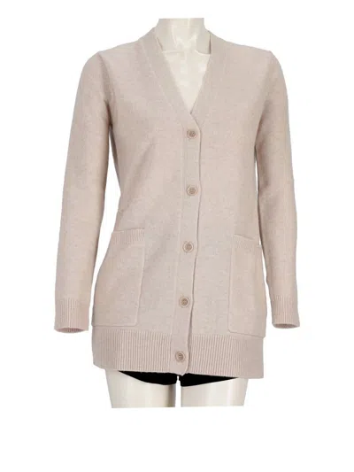 Max Mara Virgin Wool And Cashmere Cardigan With Sequins In Beige
