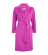 Max Mara Virgin Wool Arona Wrap Coat In Pink