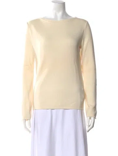 Pre-owned Max Mara Virgin Wool Bateau Neckline Sweater In Neutral